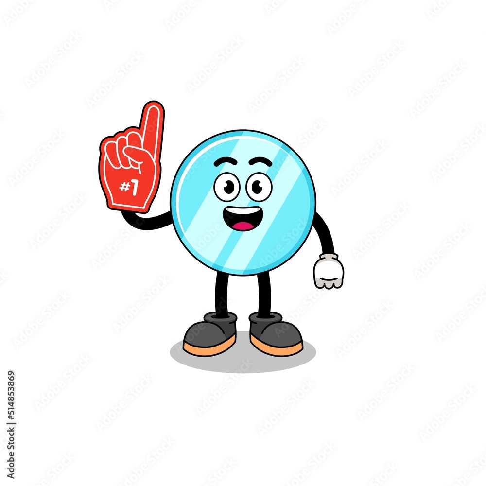 Cartoon mascot of mirror number 1 fans Cartoon mascot of mirror number 1 fans