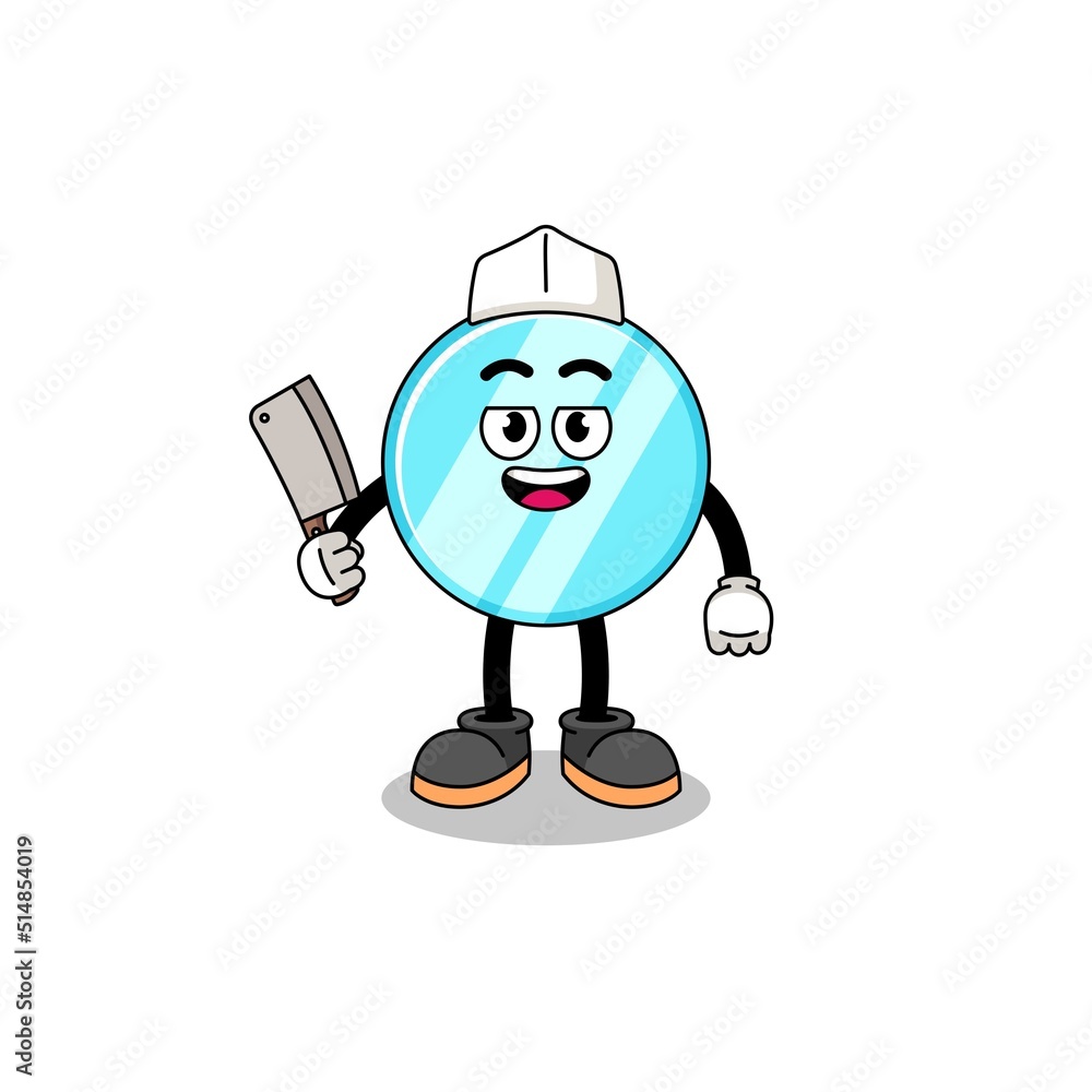 Mascot of mirror as a butcher Mascot of mirror as a butcher