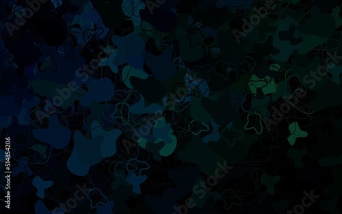 Dark Blue, Green vector pattern with random forms.