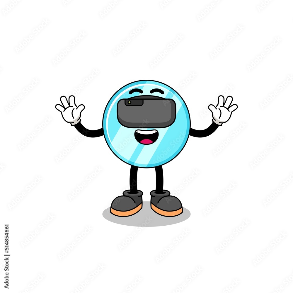 Illustration of mirror with a vr headset Illustration of mirror with a vr headset