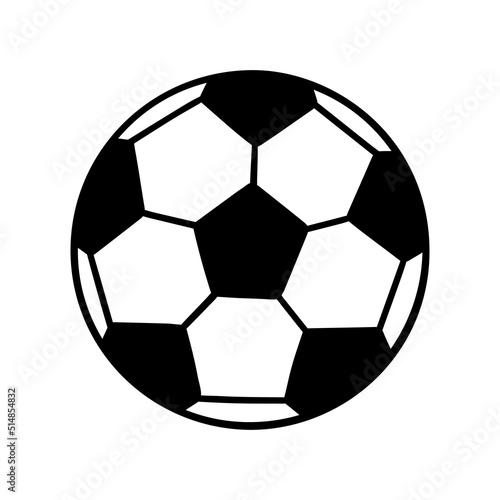 Hand drawn soccer ball doodle. Sports equipment in sketch style. Vector illustration isolated on white background.