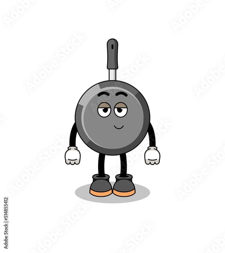 frying pan cartoon couple with shy pose