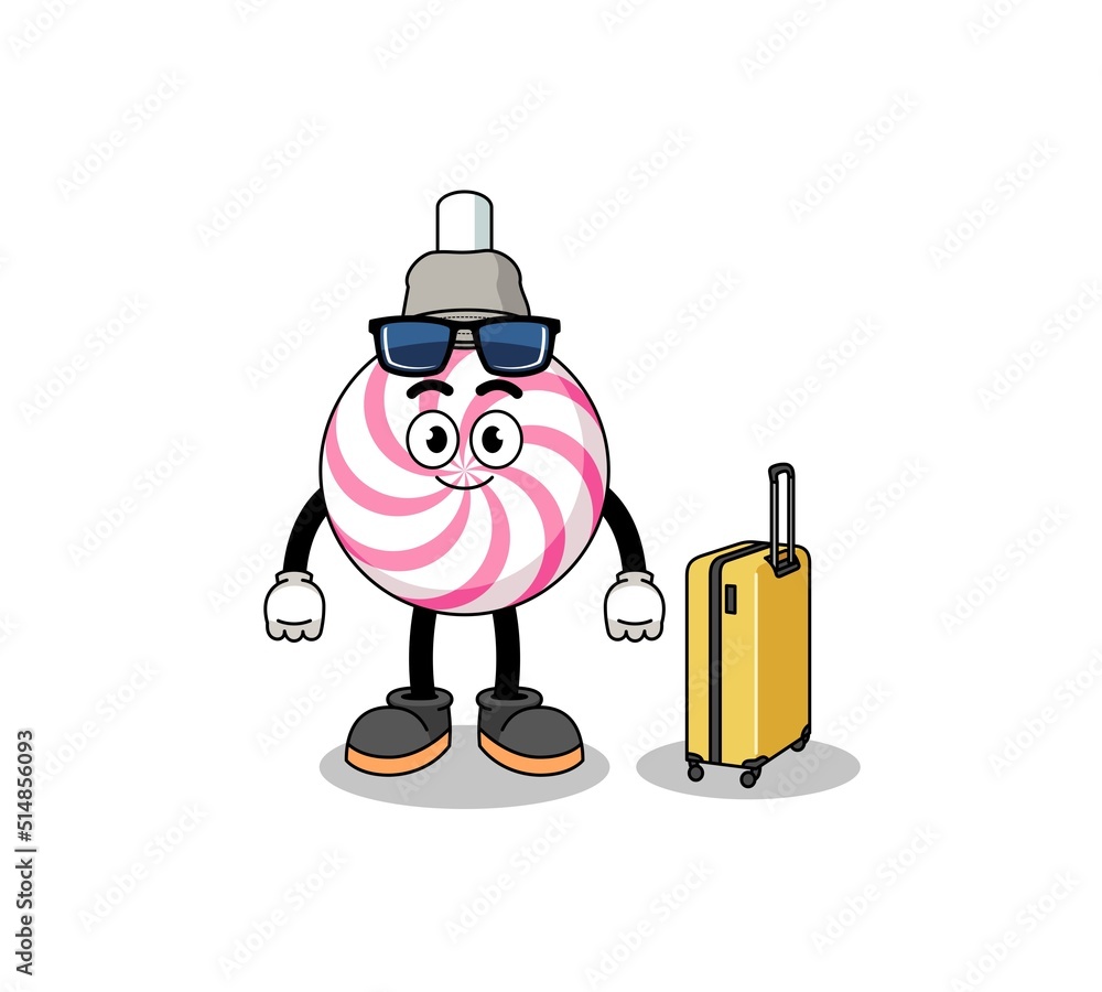 lollipop spiral mascot doing vacation lollipop spiral mascot doing vacation