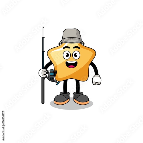 Mascot Illustration of star fisherman