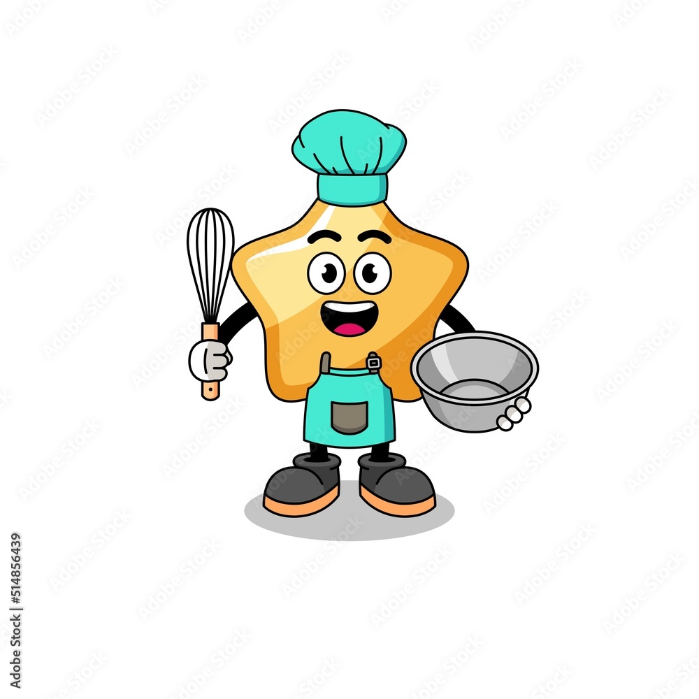 Illustration of star as a bakery chef Illustration of star as a bakery chef