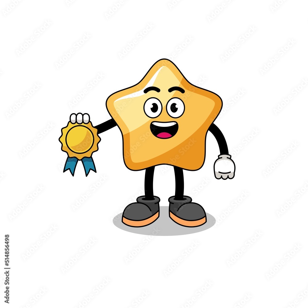 star cartoon illustration with satisfaction guaranteed medal star cartoon illustration with satisfaction guaranteed medal