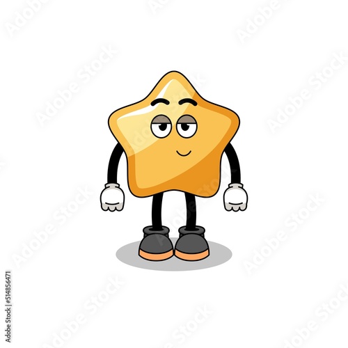 star cartoon couple with shy pose