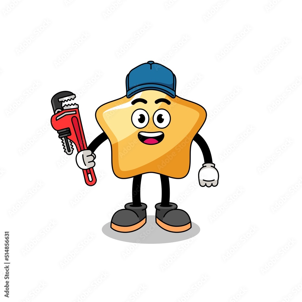 star illustration cartoon as a plumber
