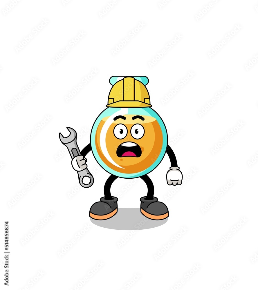 Fototapeta premium Character Illustration of lab beakers with 404 error
