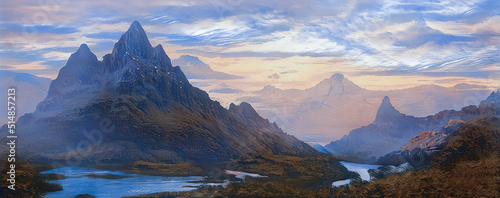 Fantasy landscape, sci-fi l...