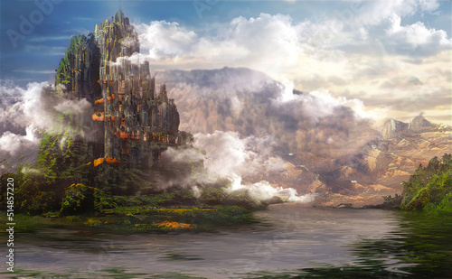 Fantasy landscape, sci-fi l...
