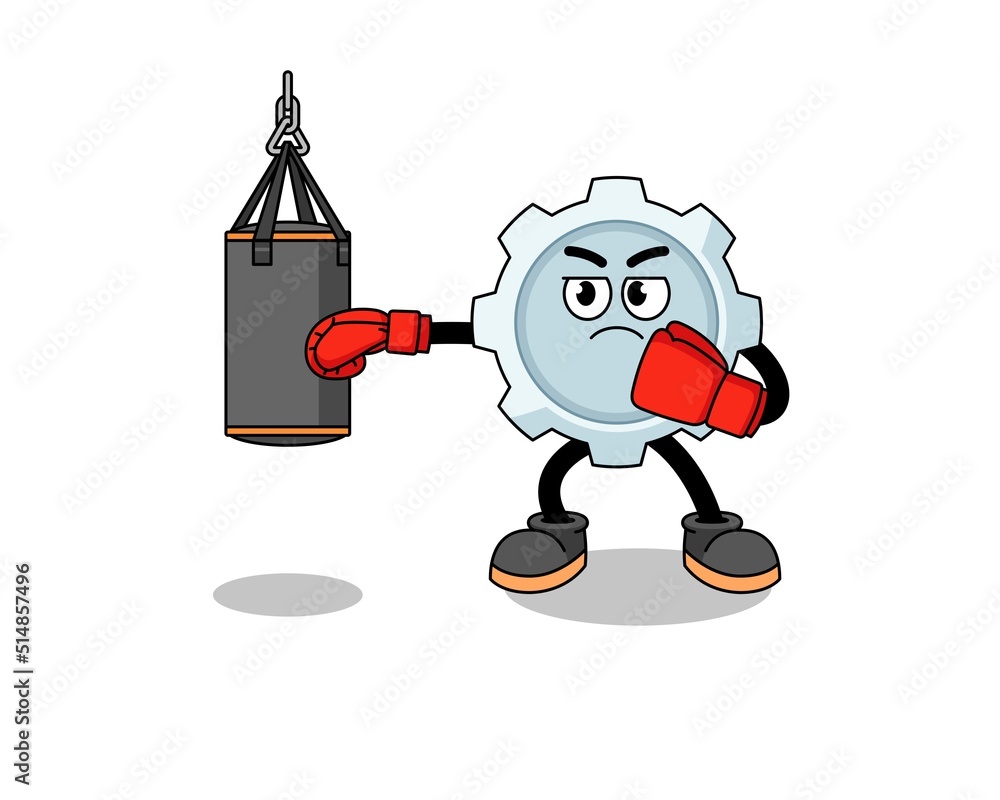 Illustration of gear boxer Illustration of gear boxer