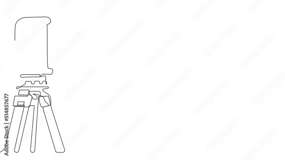 Continuous one line drawing of Surveyor with helmet on head with a tripod. High quality FullHD 4k footage Continuous one line drawing of Surveyor with helmet on head with a tripod. High quality FullHD 4k footage
