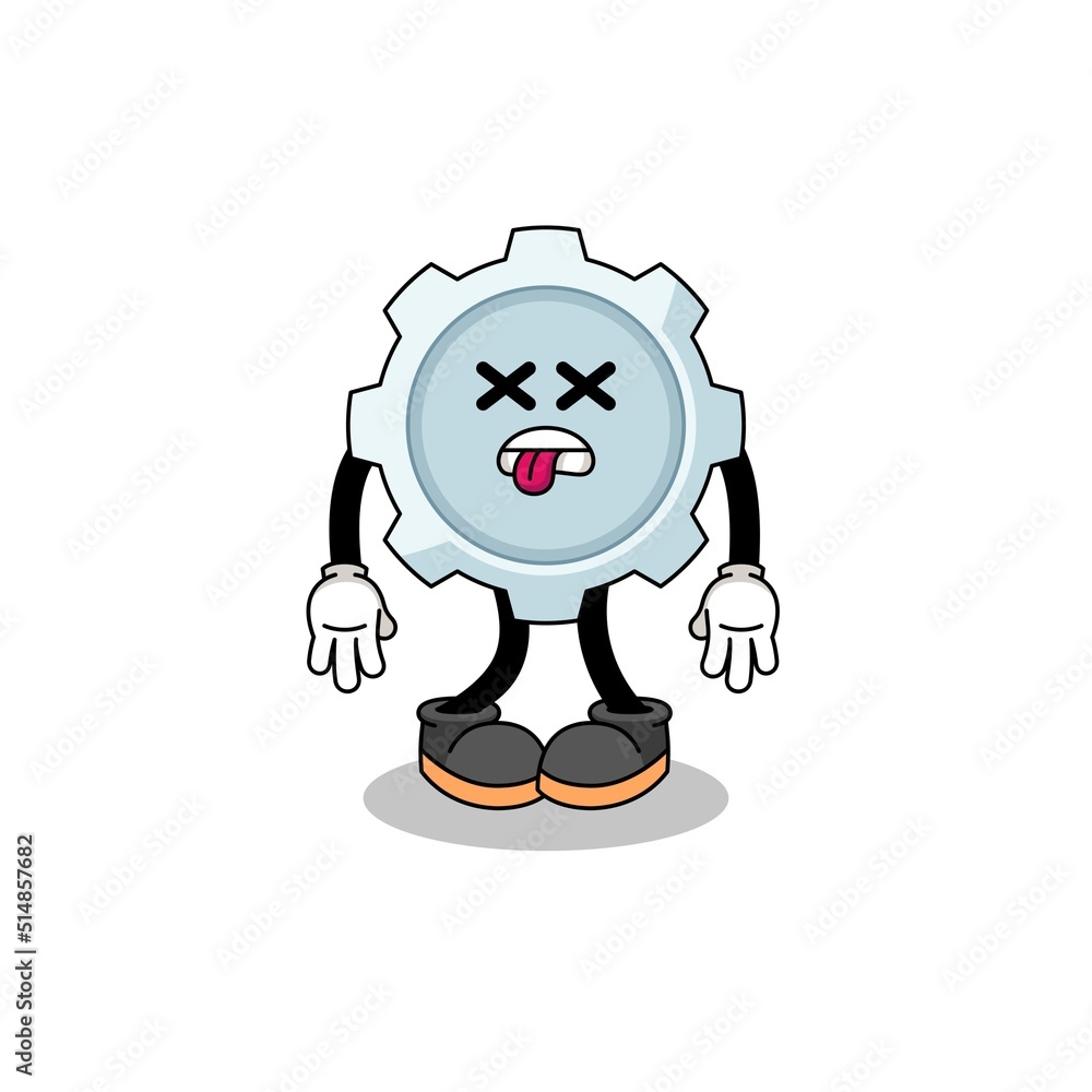 gear mascot illustration is dead gear mascot illustration is dead