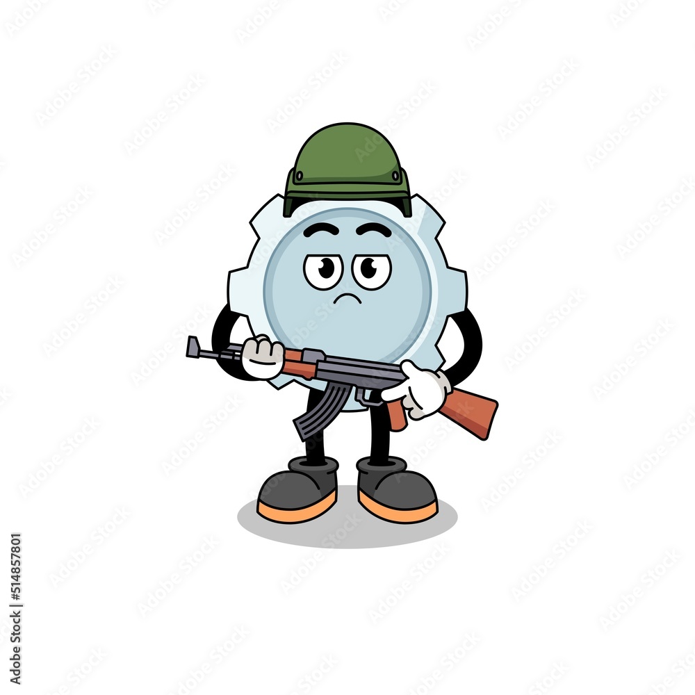 Cartoon of gear soldier Cartoon of gear soldier