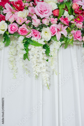wedding flower decoration selective focus, soft focus of white flower
