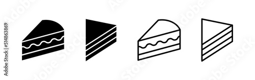 Cake icon vector. Cake sign and symbol. Birthday cake icon