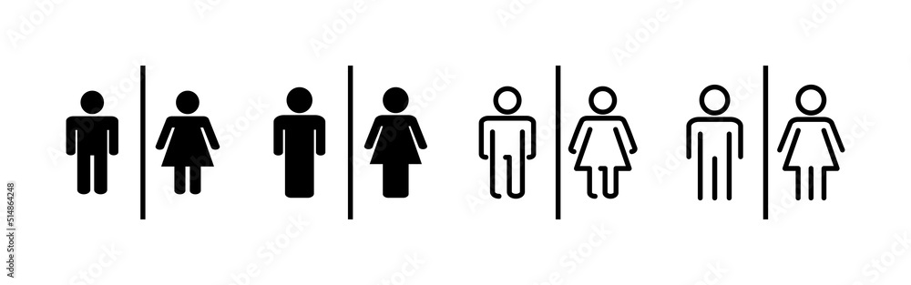 Toilet icon vector. Girls and boys restrooms sign and symbol. bathroom sign. wc, lavatory Toilet icon vector. Girls and boys restrooms sign and symbol. bathroom sign. wc, lavatory