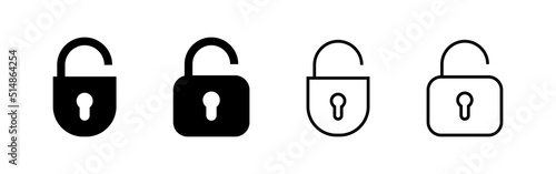 Unlock icon vector. Unlock sign and symbol. unlocked padlock icon