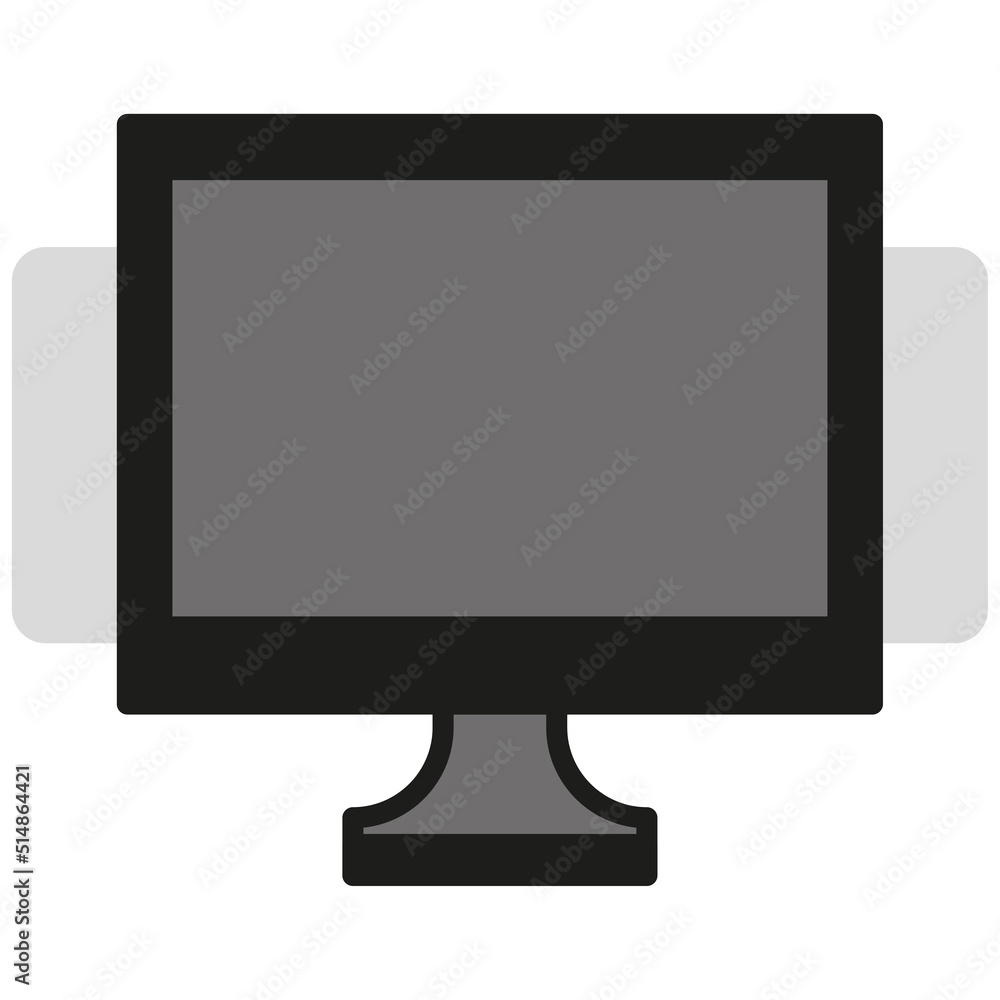 black monitor icon. Flat pc symbol. Vector illustration. stock image. black monitor icon. Flat pc symbol. Vector illustration. stock image.