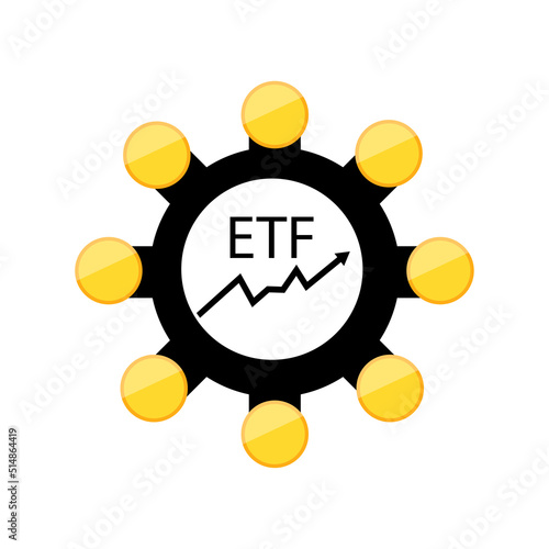 Etf chart. Financial investment trade. Financial concept. Stock trading concept. Vector illustration. stock image. 