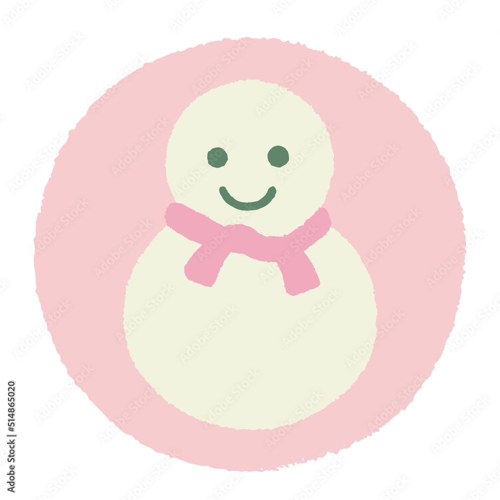 マフラーを巻いた雪だるまのイラスト マフラーを巻いた雪だるまのイラスト