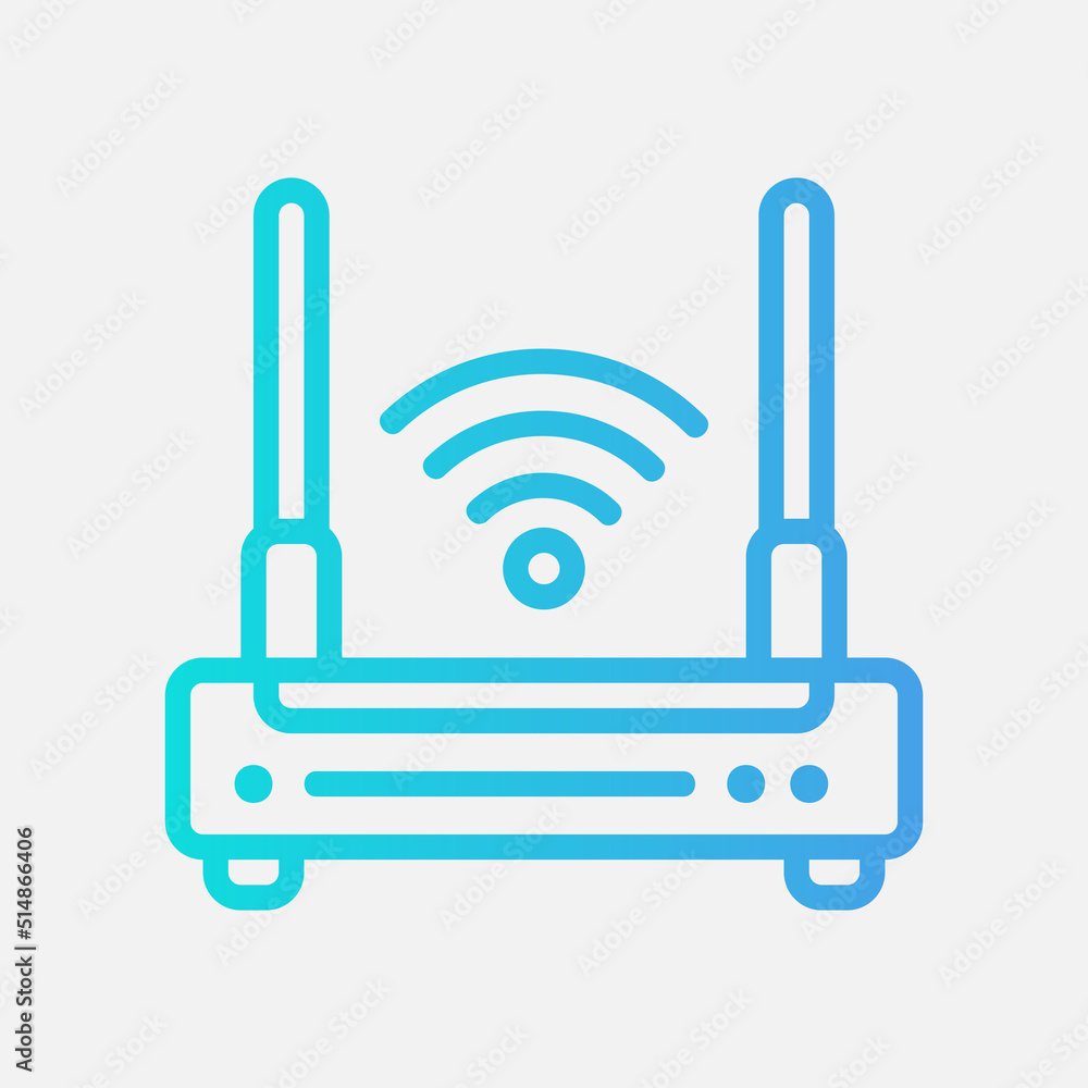 Router icon in gradient style about smart home, use for website mobile app presentation Router icon in gradient style about smart home, use for website mobile app presentation