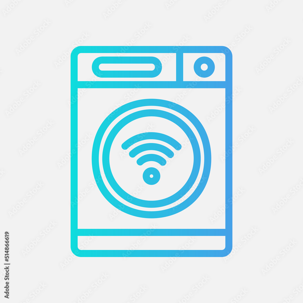 Smart washing machine icon in gradient style about smart home, use for website mobile app presentation Smart washing machine icon in gradient style about smart home, use for website mobile app presentation