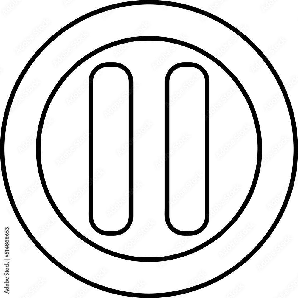 Pause Button Symbol Icon Vector Design Illustration line art.eps Pause Button Symbol Icon Vector Design Illustration line art.eps
