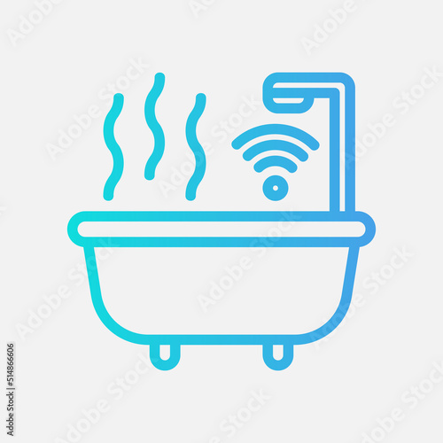 Smart bathtub icon in gradient style about smart home, use for website mobile app presentation