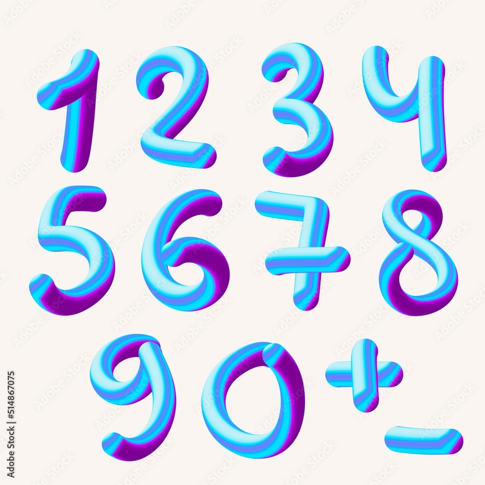 Set with numbers for stickers and cards and kids and shops and hobbies and school Set with numbers for stickers and cards and kids and shops and hobbies and school