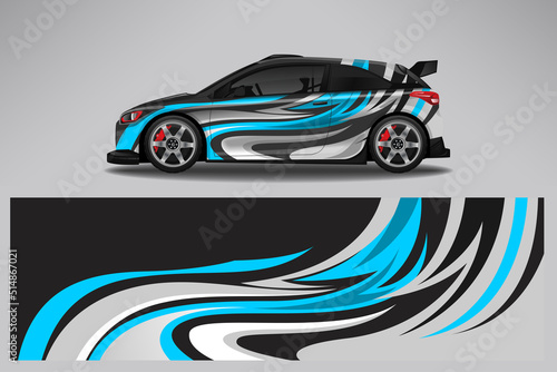 Car wrap decal design vector, custom livery race rally car vehicle sticker and tinting.