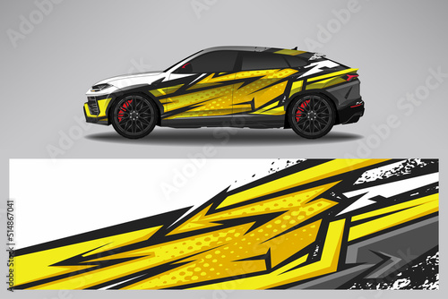 Car wrap decal design vector  custom livery race rally car vehicle sticker and tinting.