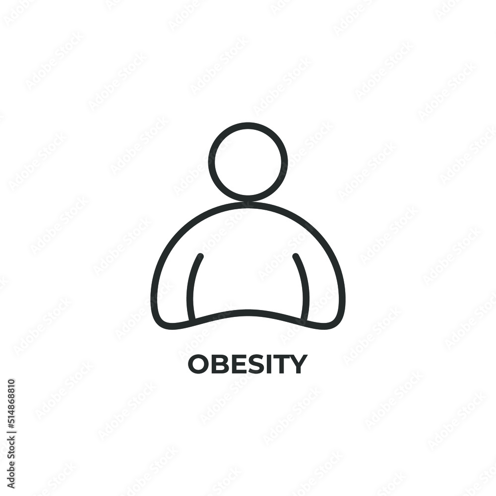 obesity line icon. linear style sign for mobile concept and web design. Outline vector icon. Symbol, logo illustration. Vector graphics obesity line icon. linear style sign for mobile concept and web design. Outline vector icon. Symbol, logo illustration. Vector graphics