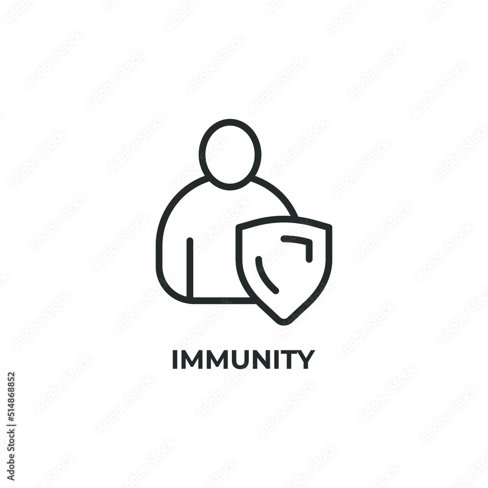 immunity line icon. linear style sign for mobile concept and web design. Outline vector icon. Symbol, logo illustration. Vector graphics