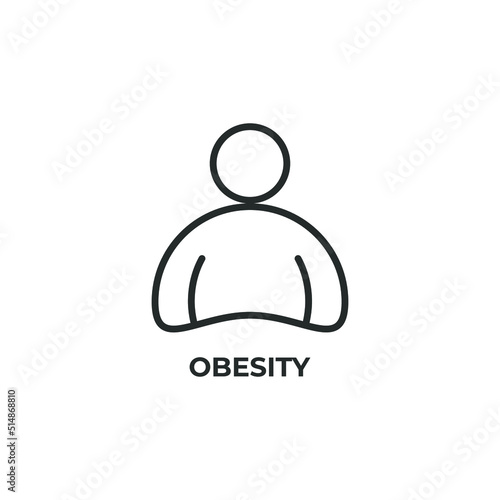 obesity line icon. linear style sign for mobile concept and web design. Outline vector icon. Symbol, logo illustration. Vector graphics