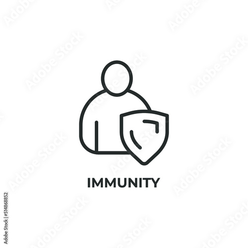 immunity line icon. linear style sign for mobile concept and web design. Outline vector icon. Symbol, logo illustration. Vector graphics