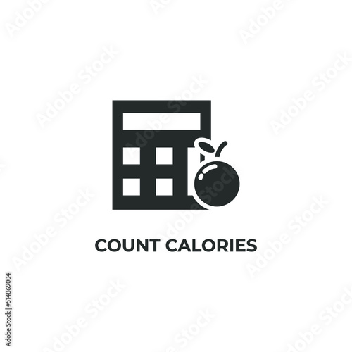 count calories vector icon. filled flat sign for mobile concept and web design. Symbol, logo illustration. Vector graphics