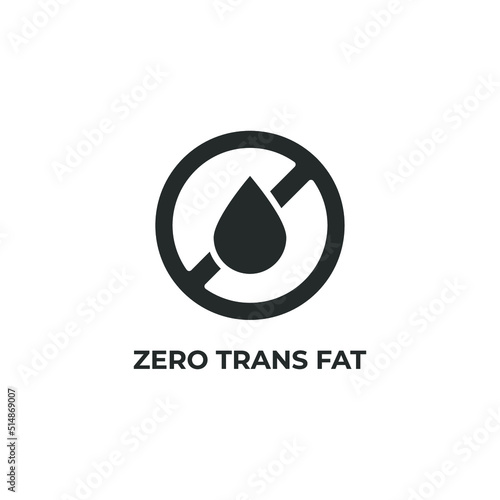 zero trans fat vector icon. filled flat sign for mobile concept and web design. Symbol, logo illustration. Vector graphics