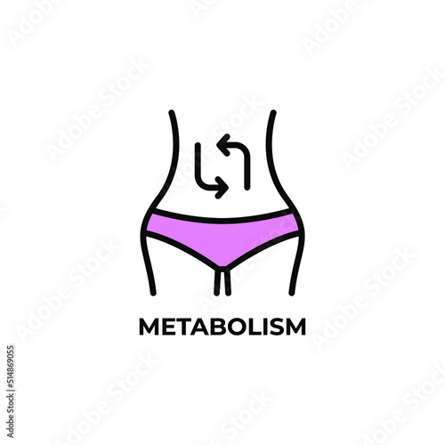 metabolism vector icon. Colorful flat design vector illustration. Vector graphics