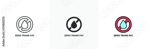 zero trans fat icon. Line, solid and filled outline colorful version, outline and filled vector sign. Idea Symbol, logo illustration. Vector graphics