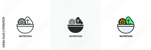 nutrition icon. Line, solid and filled outline colorful version, outline and filled vector sign. Idea Symbol, logo illustration. Vector graphics