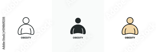 obesity icon. Line, solid and filled outline colorful version, outline and filled vector sign. Idea Symbol, logo illustration. Vector graphics