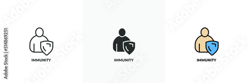 immunity icon. Line, solid and filled outline colorful version, outline and filled vector sign. Idea Symbol, logo illustration. Vector graphics