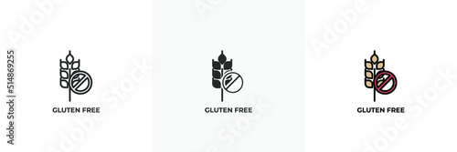 gluten free icon. Line, solid and filled outline colorful version, outline and filled vector sign. Idea Symbol, logo illustration. Vector graphics