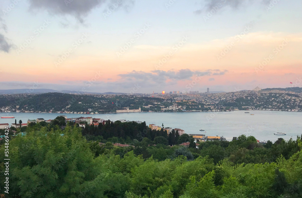 Bosphorus Sea view at sunset in Istanbul, Turkey. 