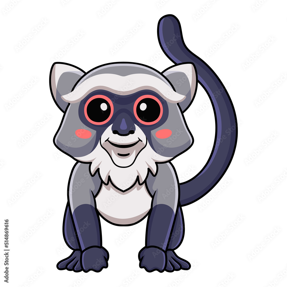 Cute samango monkey cartoon posing Cute samango monkey cartoon posing