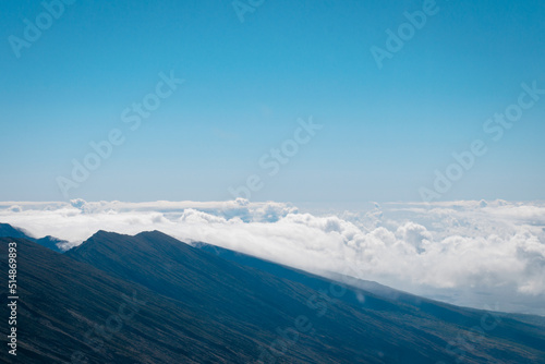 An aerial view of the Haleakala volcano on the island of Maui, Hawaii. © Jessica