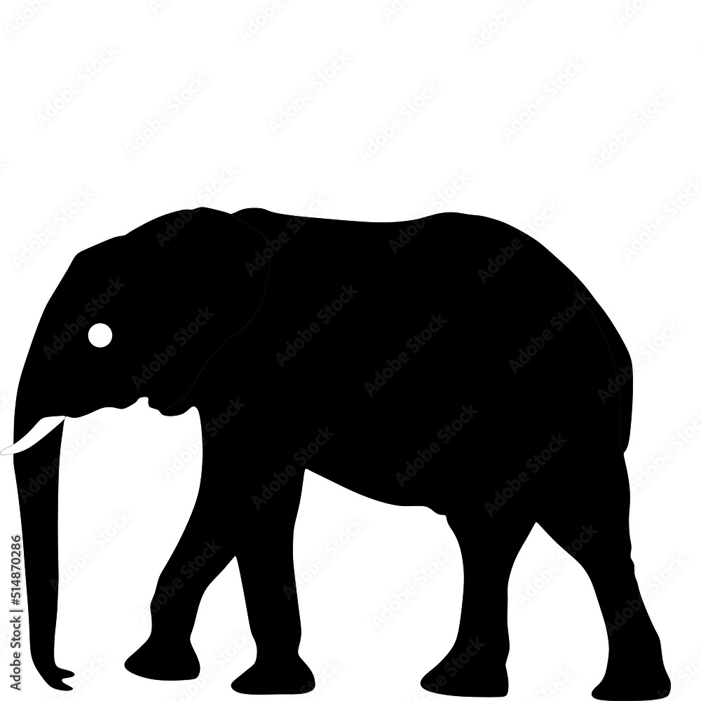 Fototapeta premium Plain black Elephant icon vector illustration