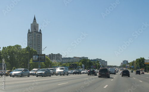 The tower house on Kutuzovsky Prospekt on July 01, 2022 in Moscow photo